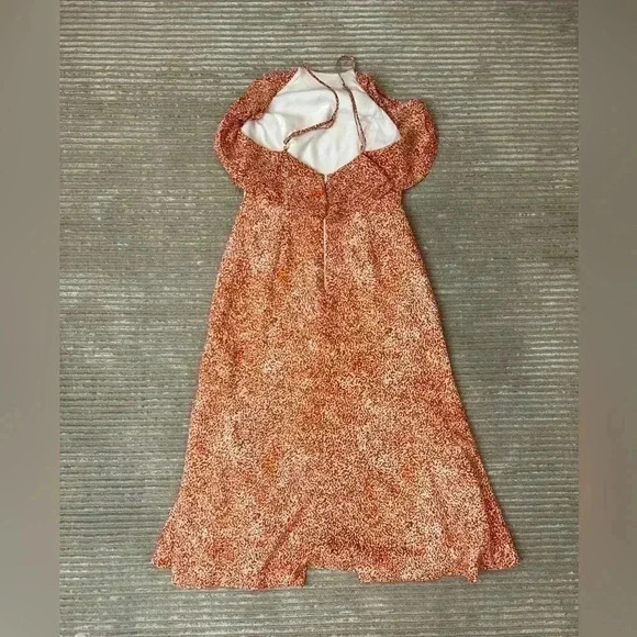 C/meo COLLECTIVE halter fitted ruffle midi dress open back size M ulla sundress - Picture 12 of 13